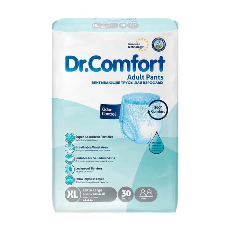 Підгузки-труси для дорослих Dr.Comfort розмір XL (120-170 см), 30 шт