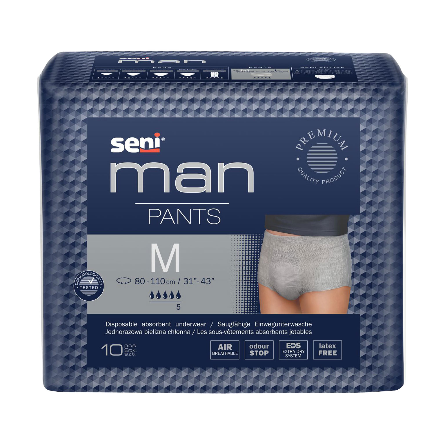 Підгузки-труси для дорослих Seni Man Pants чоловічі, розмір M, 10 шт